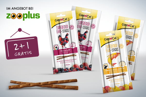Angebot GimCat Superfood Sticks 2+1 gratis
